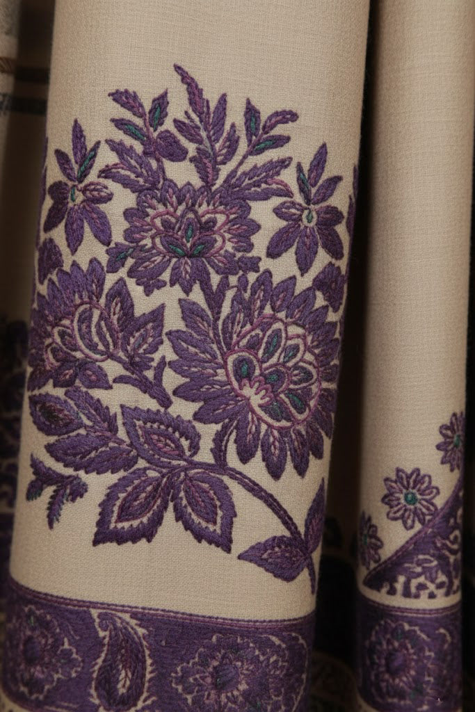 self jacquard pashmina shawl (skin purple )