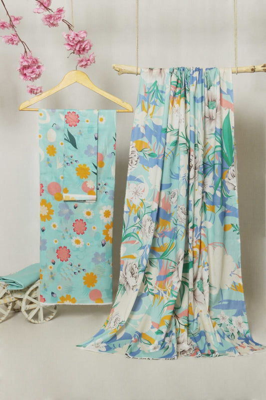 3Piece - Printed Lawn Suit Moon Soon MS73.