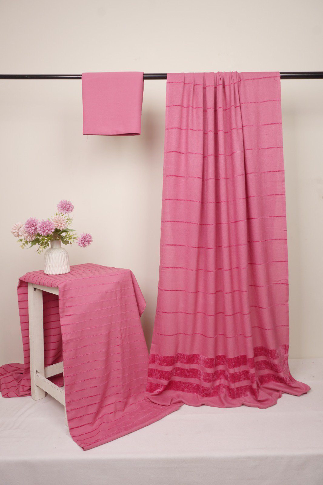 Alpine Velvet line 3 PC Dhanak base pink color VT017