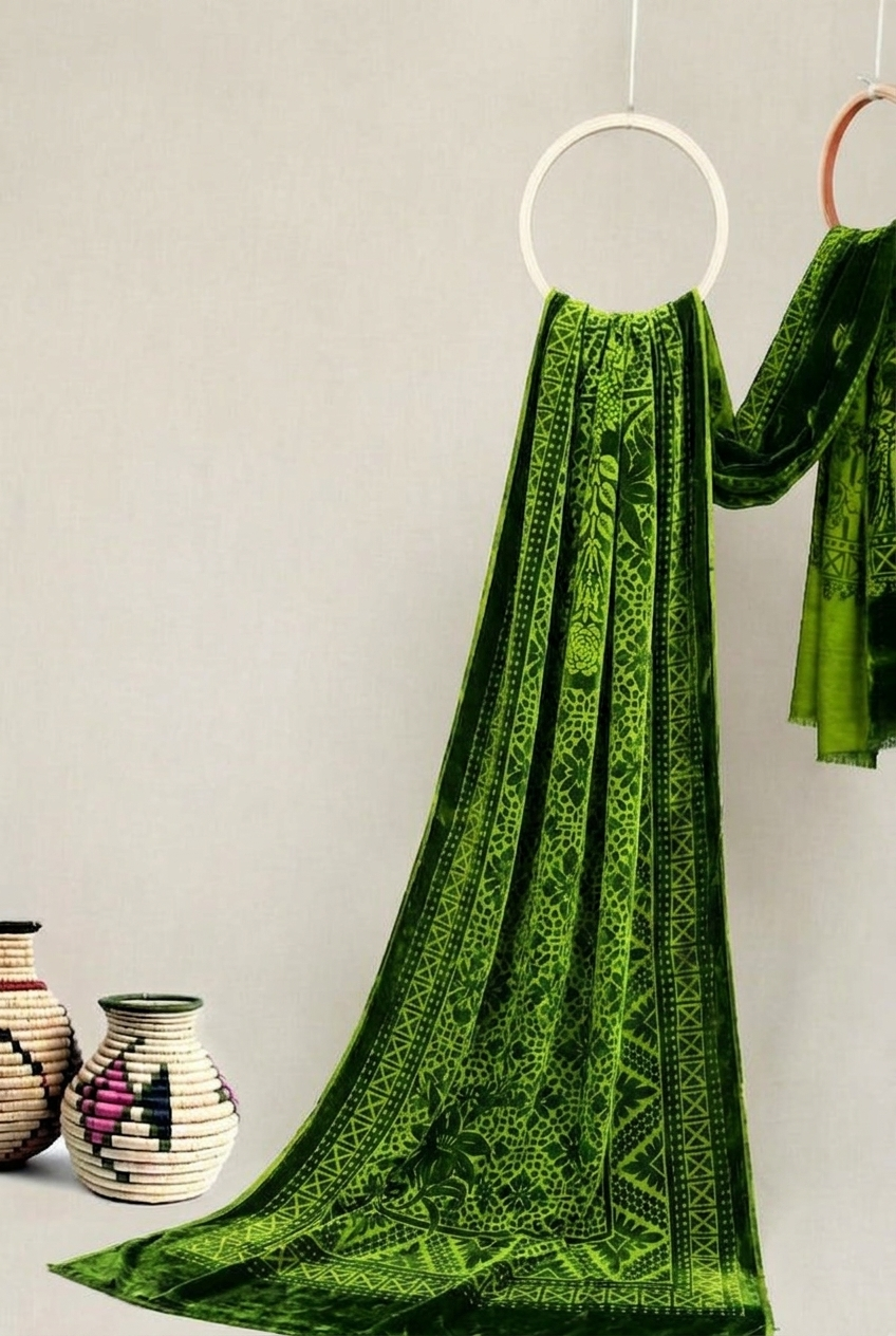 Winter Palachi shawl (mehndi gren ) Ps4