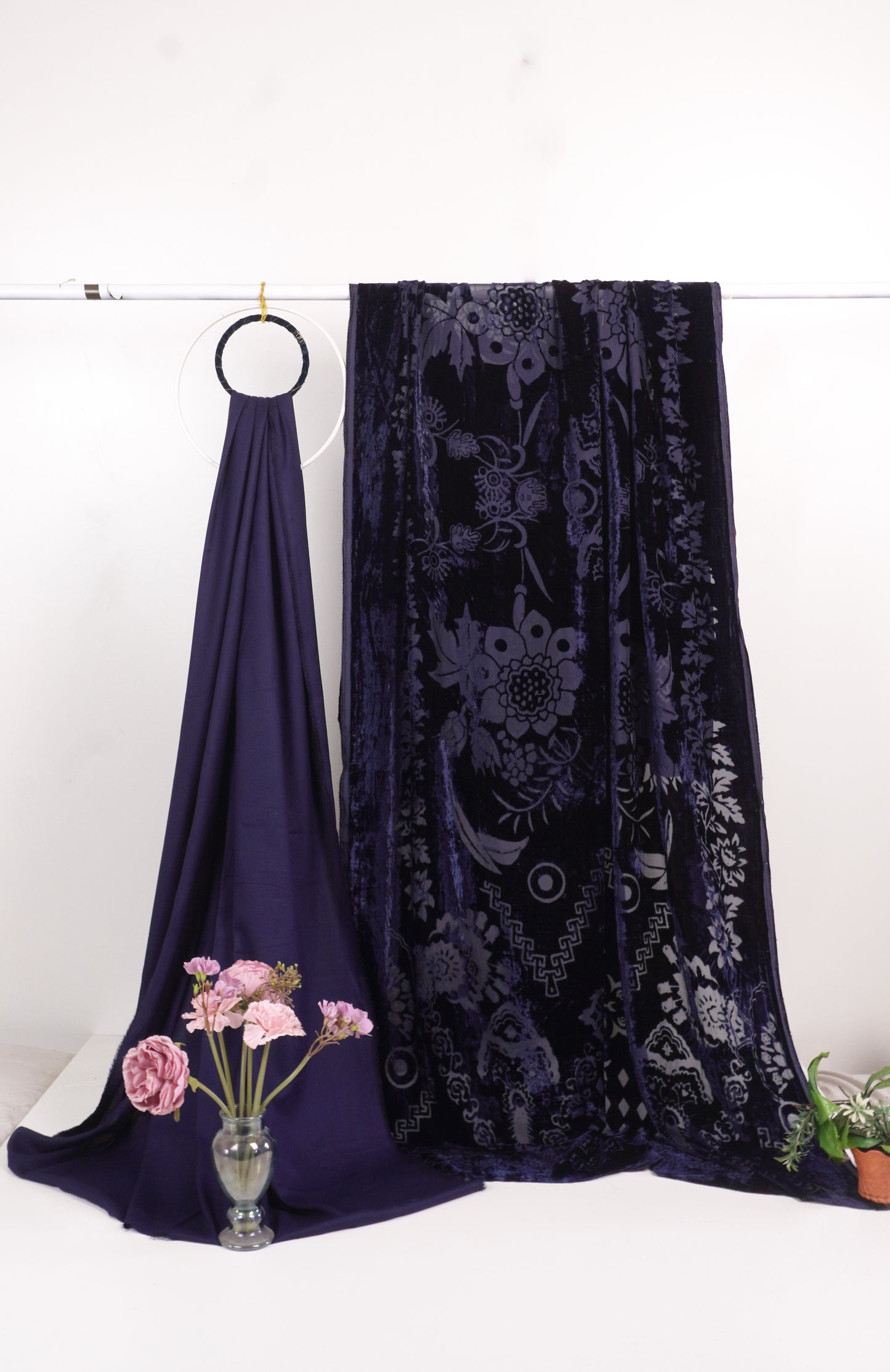 3 piece winter Palachi Shawl with Moon light Dhanak Marina shirt & Trouser (Blue ) FC