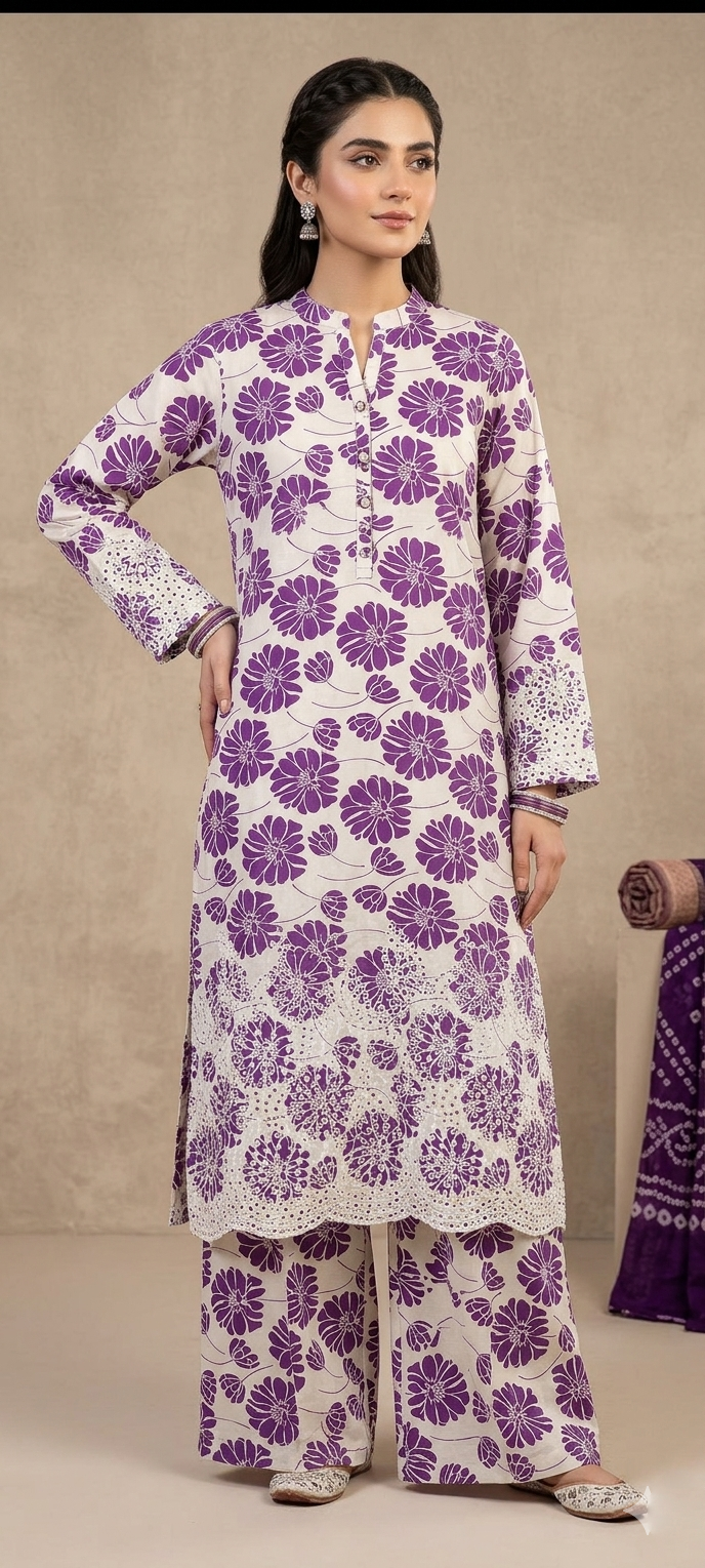 unstitch printed lawn Damman booring 2 piece d2