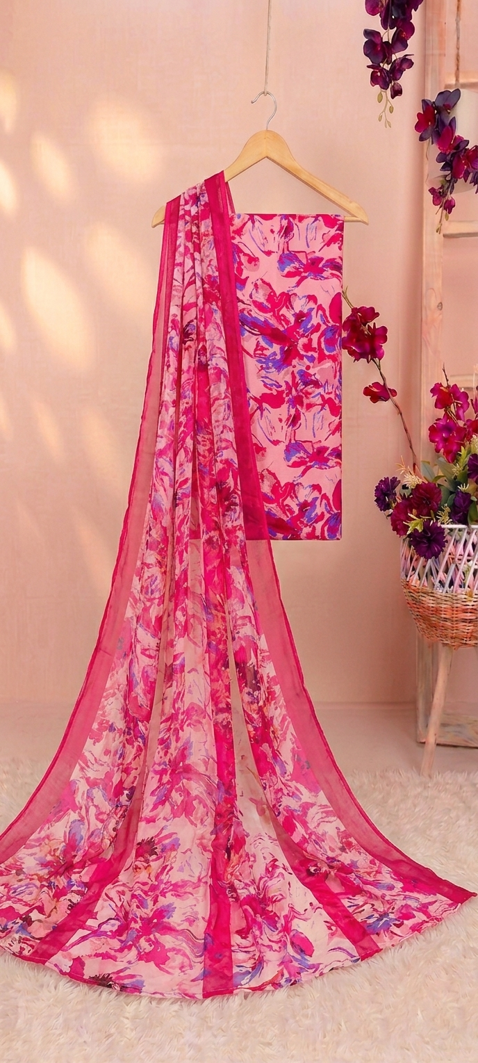Lawn Printed 3 Piece with Bamber Dubatta BS26.02