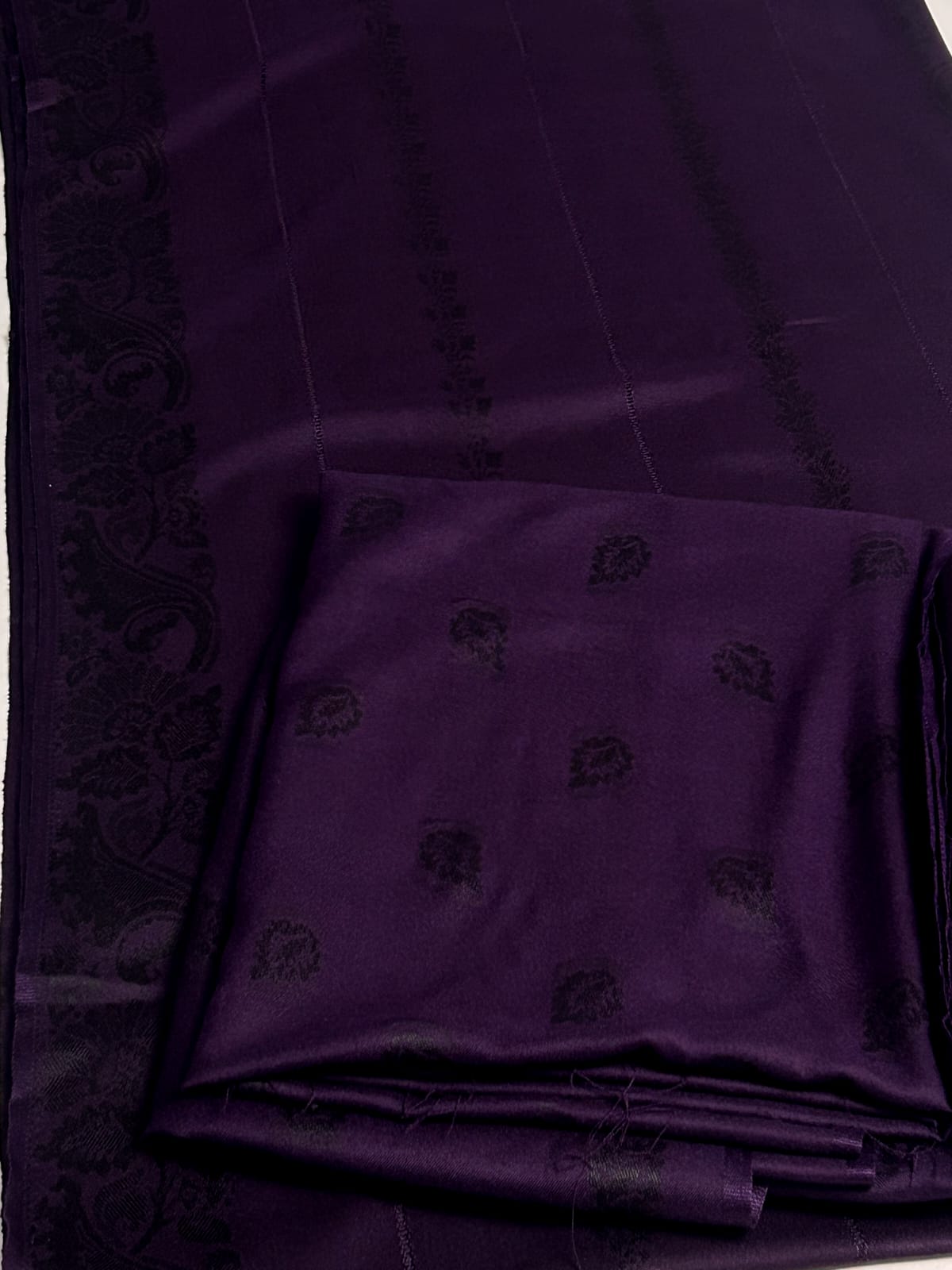 3PC MARINA MOTIF BROSHA VERY SOFT PREMIUM QUALITY WINTER COLLECTION (DARK PURPLE)