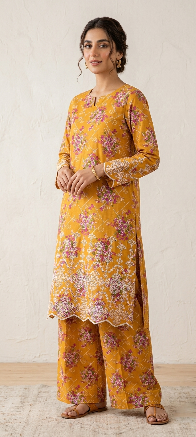 unstitch printed lawn Damman booring 2 piece d4