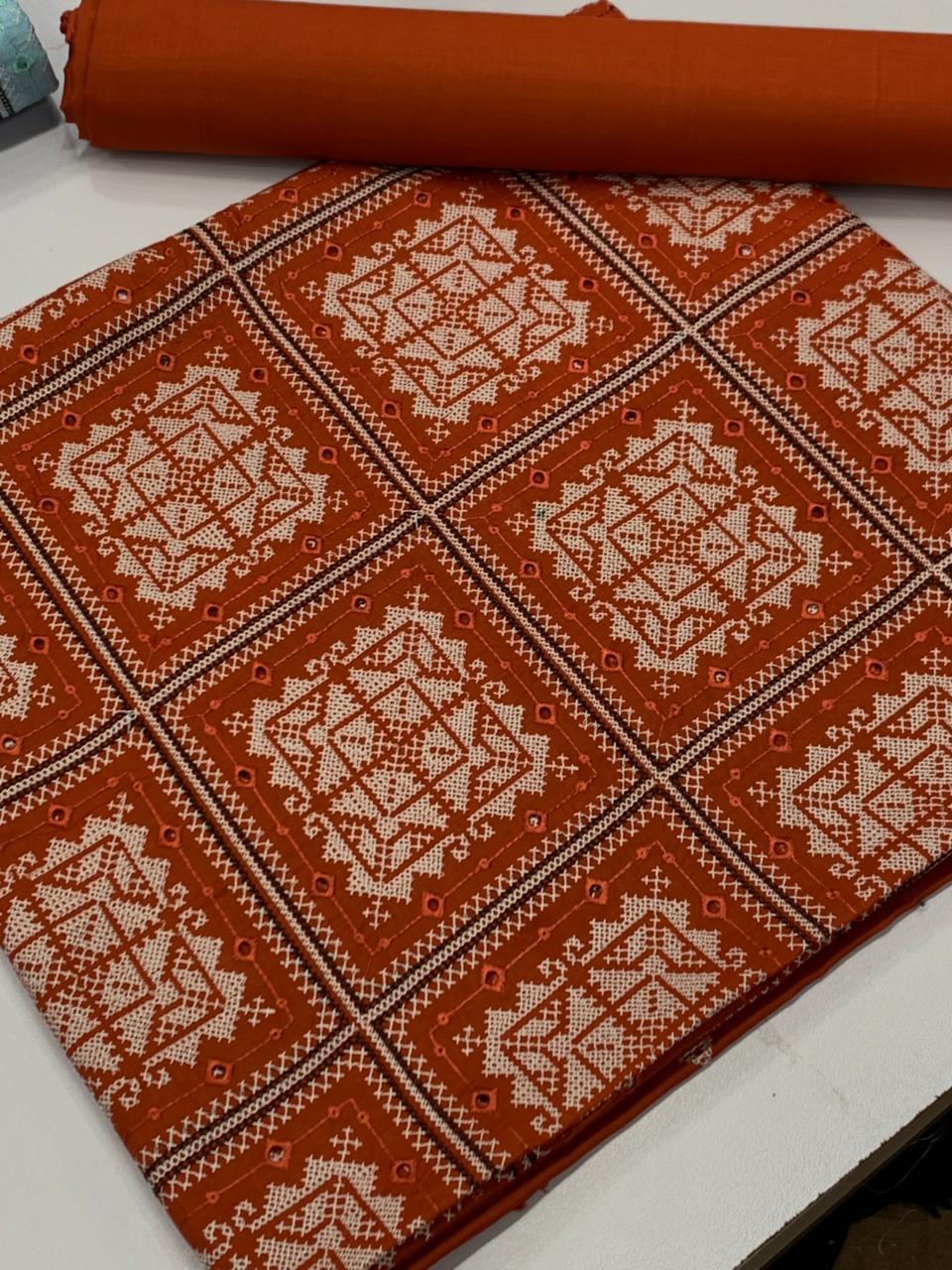 Breeze Embroided lawn 2 piece rust