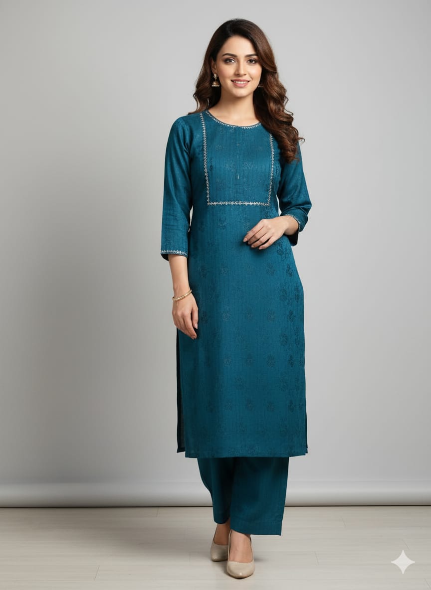 Winter dhanak Self jacquard velvet zariline 2 piece (zink ) 1.0