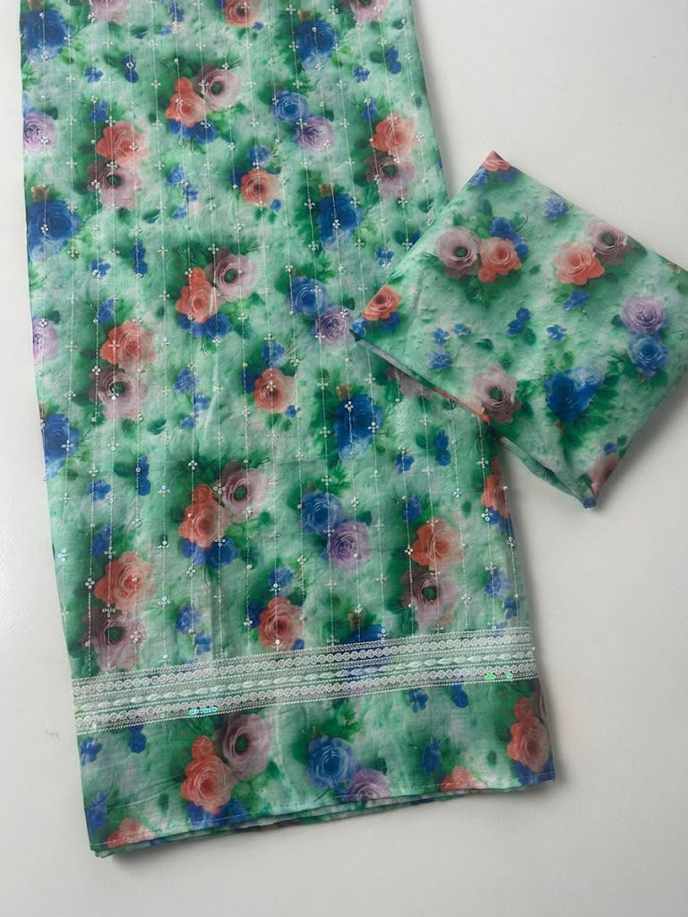 2 piece lawn printed sequence and moti work d5