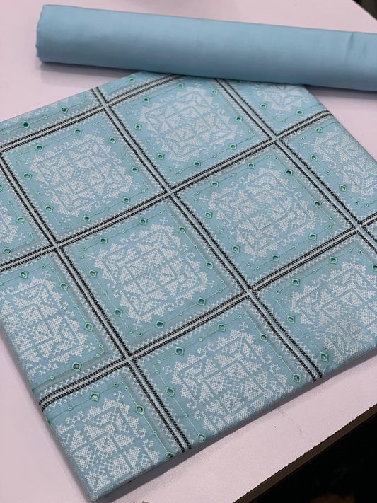 Breeze Embroided lawn 2 piece sky