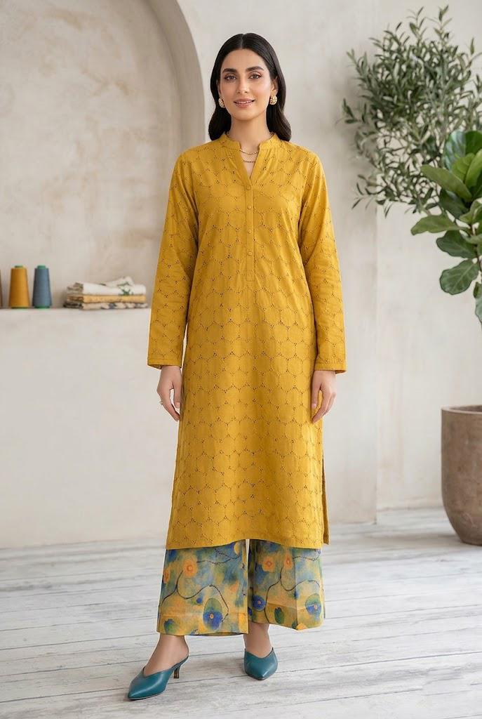 Unstithed Chicken booring shirt with printed trouser DHANI D8
