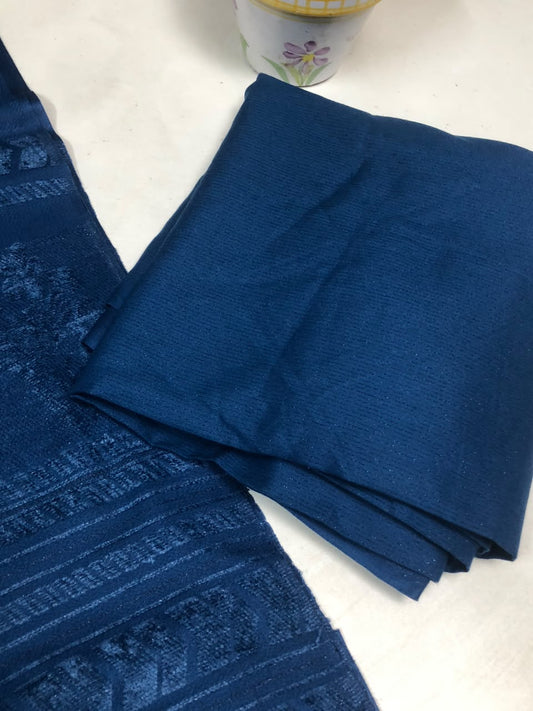 3PC MARINA VELVET SHAWL WITH ZARILINE SHIRT TROUSER (zink )
