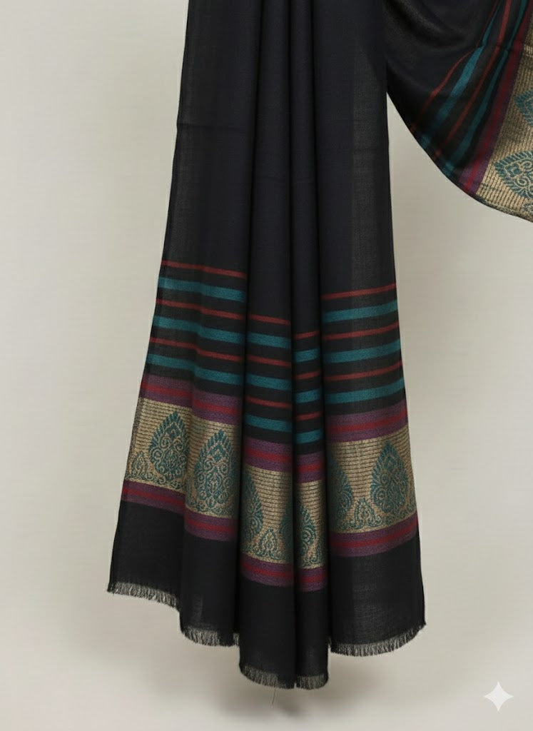 Acralic Pashmina shawl (Black)