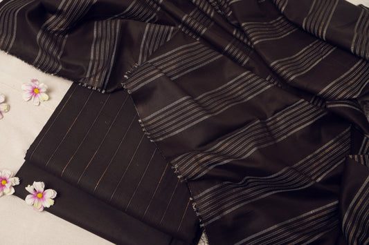 3 Piece doria lawn with banarsi shawl black INZBD7