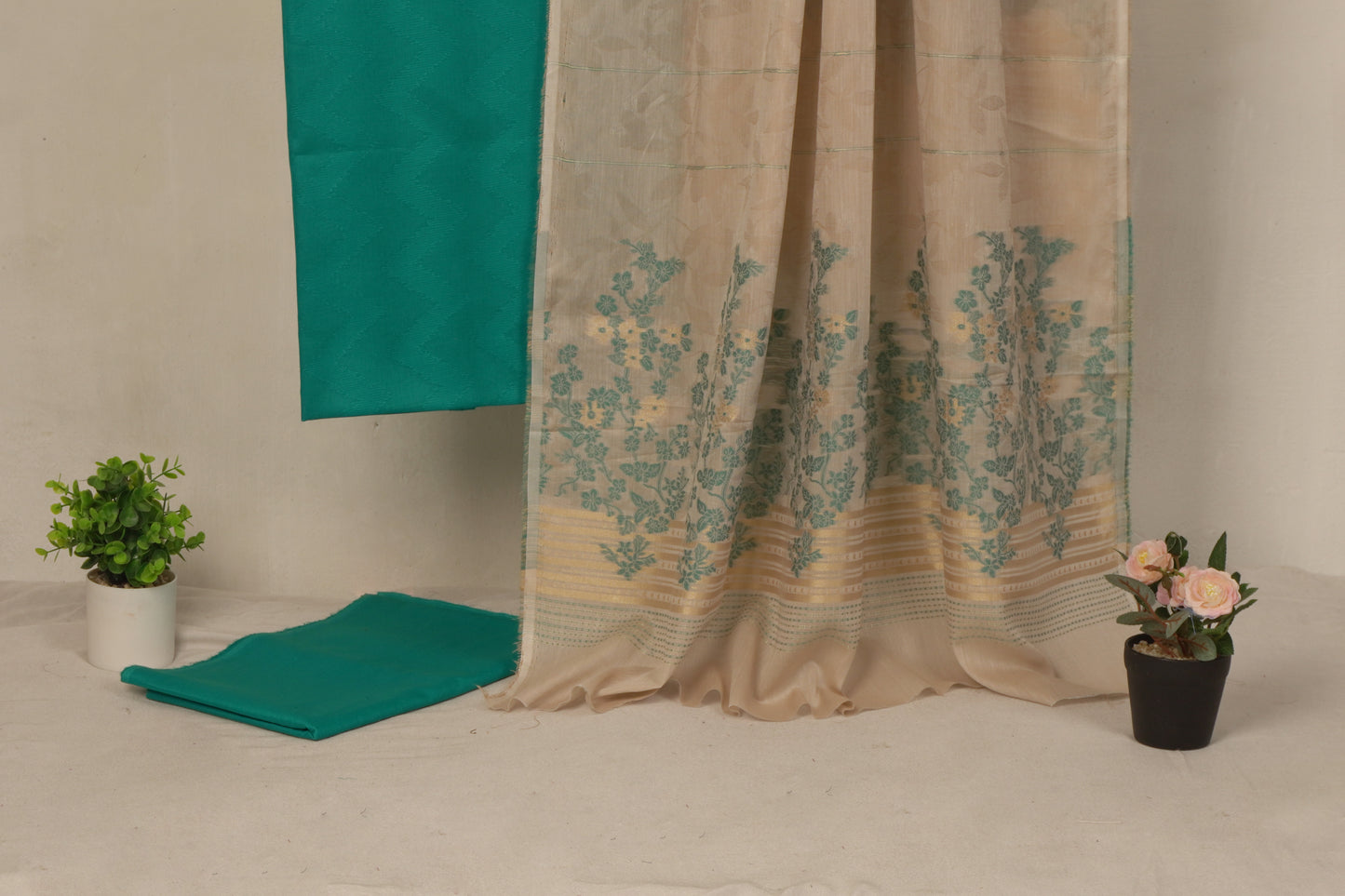 3 Piece doria lawn with banarsi shawl with barosha shirt BSL21