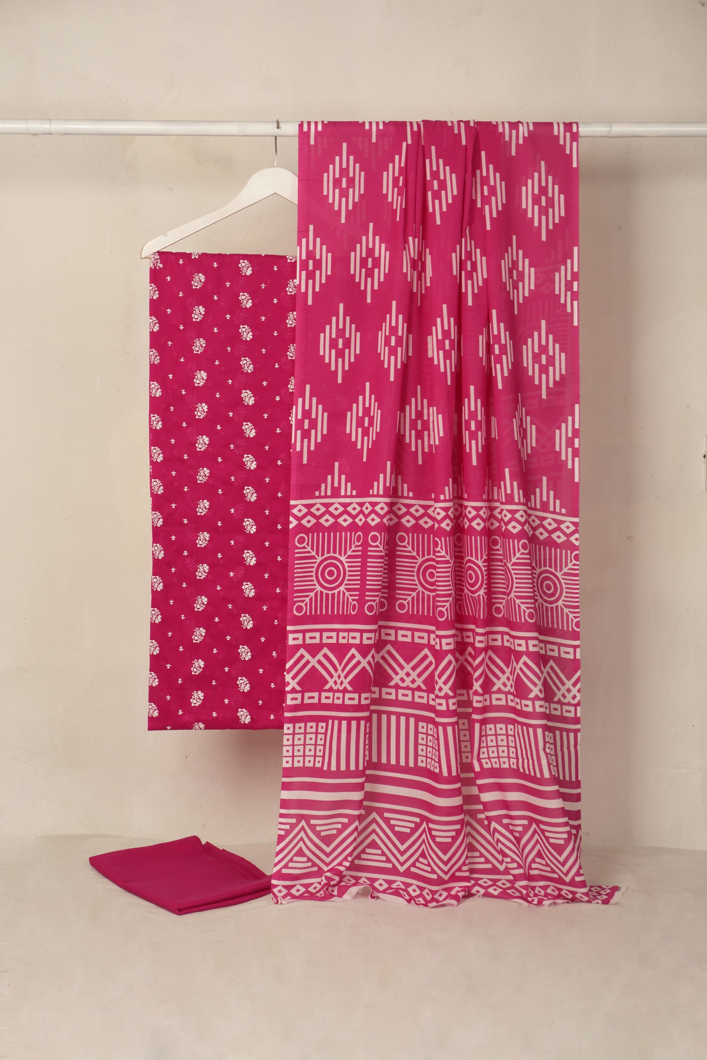 3 piece Lawn Embroided shirt with digital printed dubatta EDD7