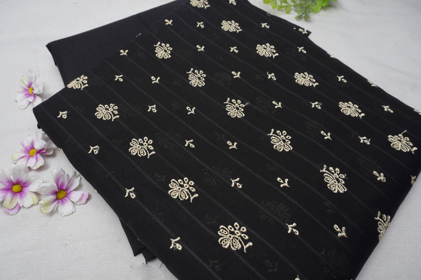 Lawn 2 piece embroidered boti needle work black EB5