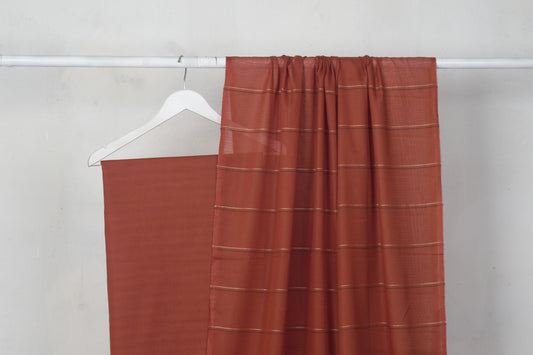 Lawn 3 piece with light weight Jacquard shawl RUST BSLB1