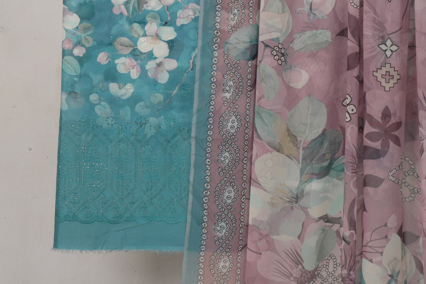 3 piece Lawn shiffon dubatta with booring shirt