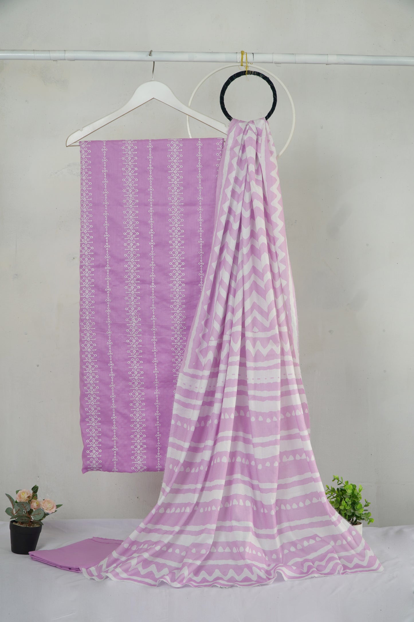 3 piece Lawn Embroided shirt with digital printed dubatta EDD21