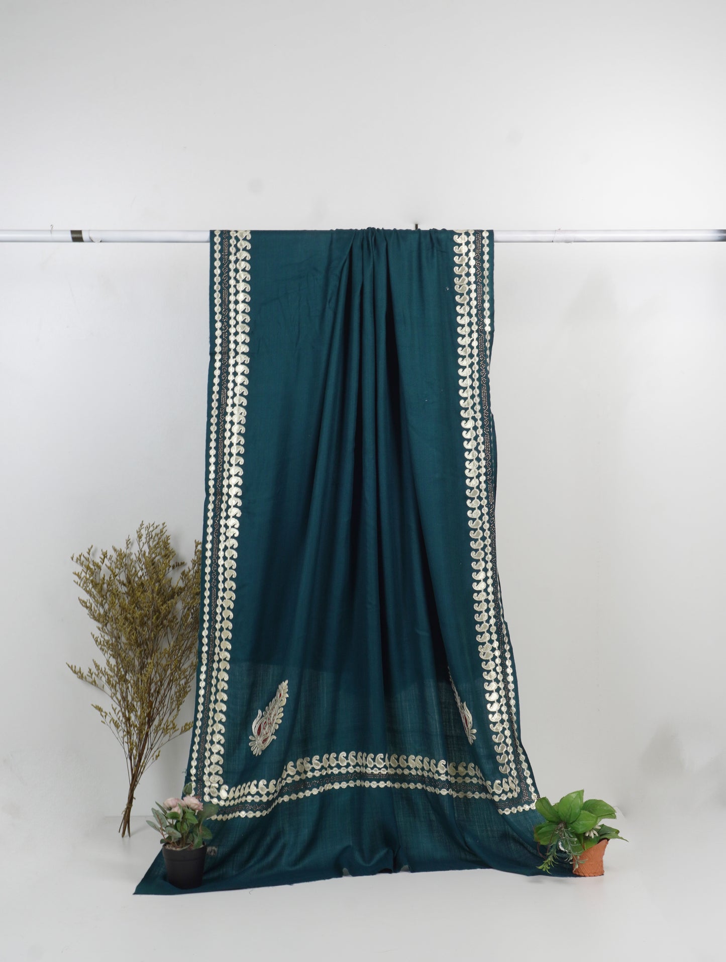 Gotta stone work acralic pashmina shawls ( zink )