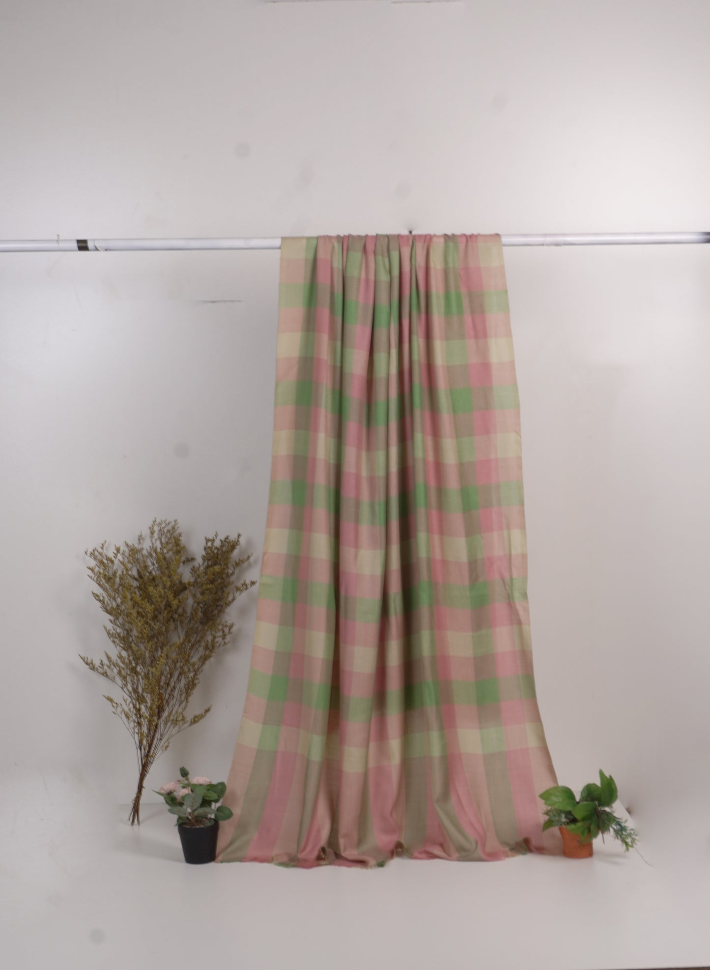 Simple check acralic pashmina shawls