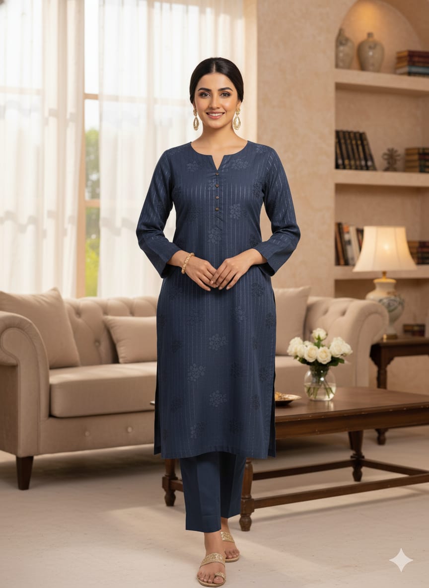 Winter dhanak Self jacquard velvet zariline 2 piece (grey ) 1.0