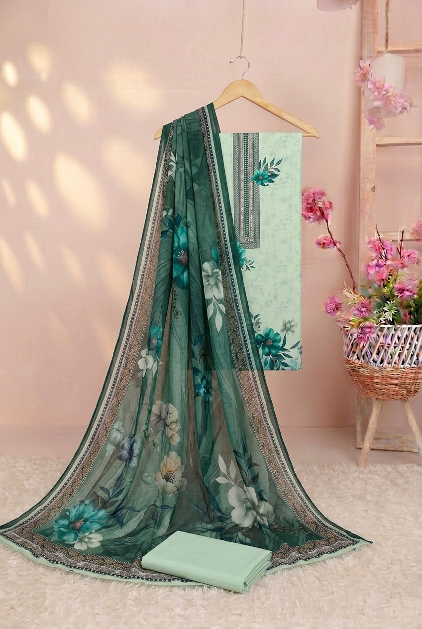 3Piece - Printed Lawn Suit awm