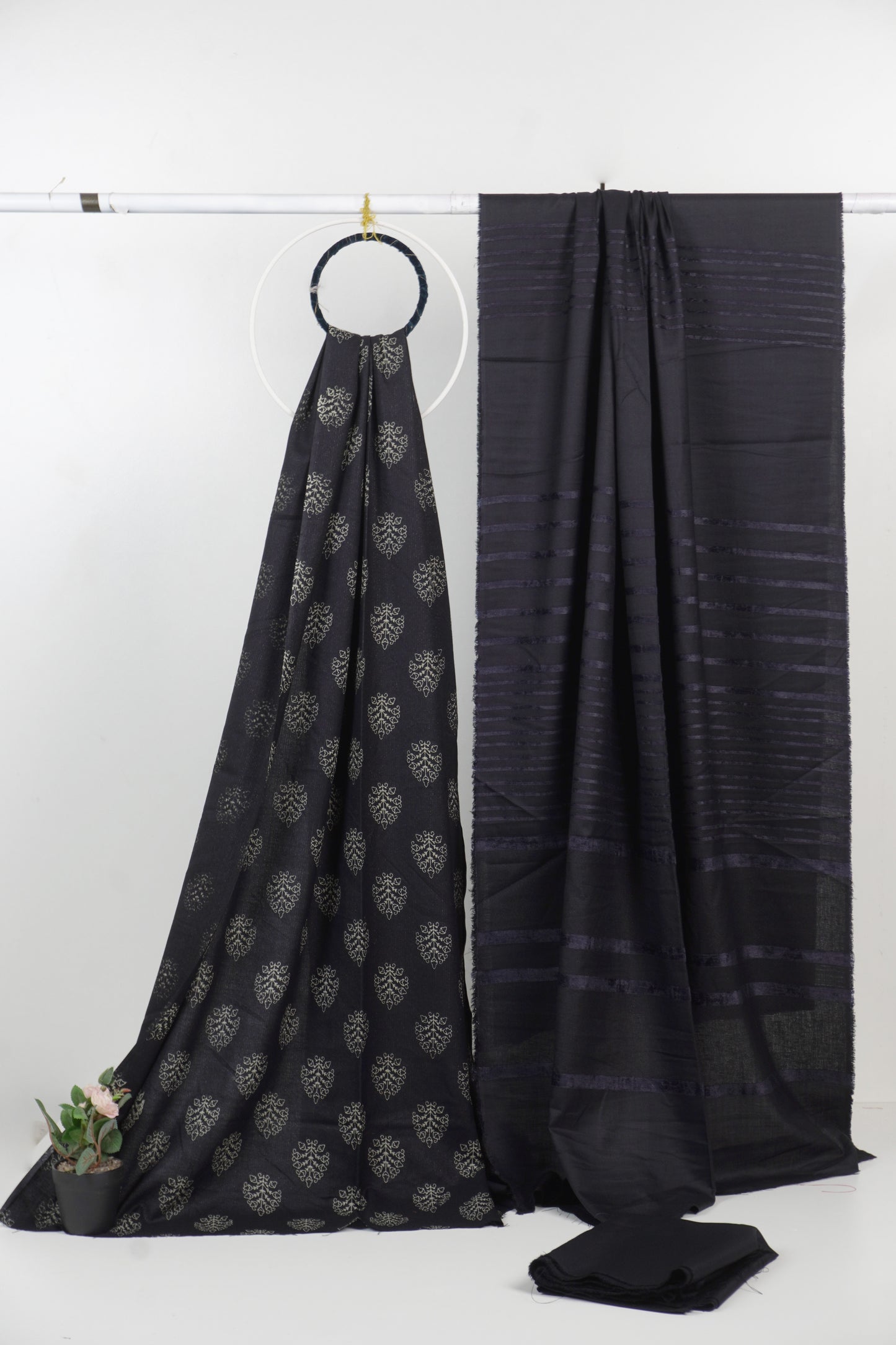 3 piece moon light lakahni print with Alpine Velvet Dubatta (Zink)