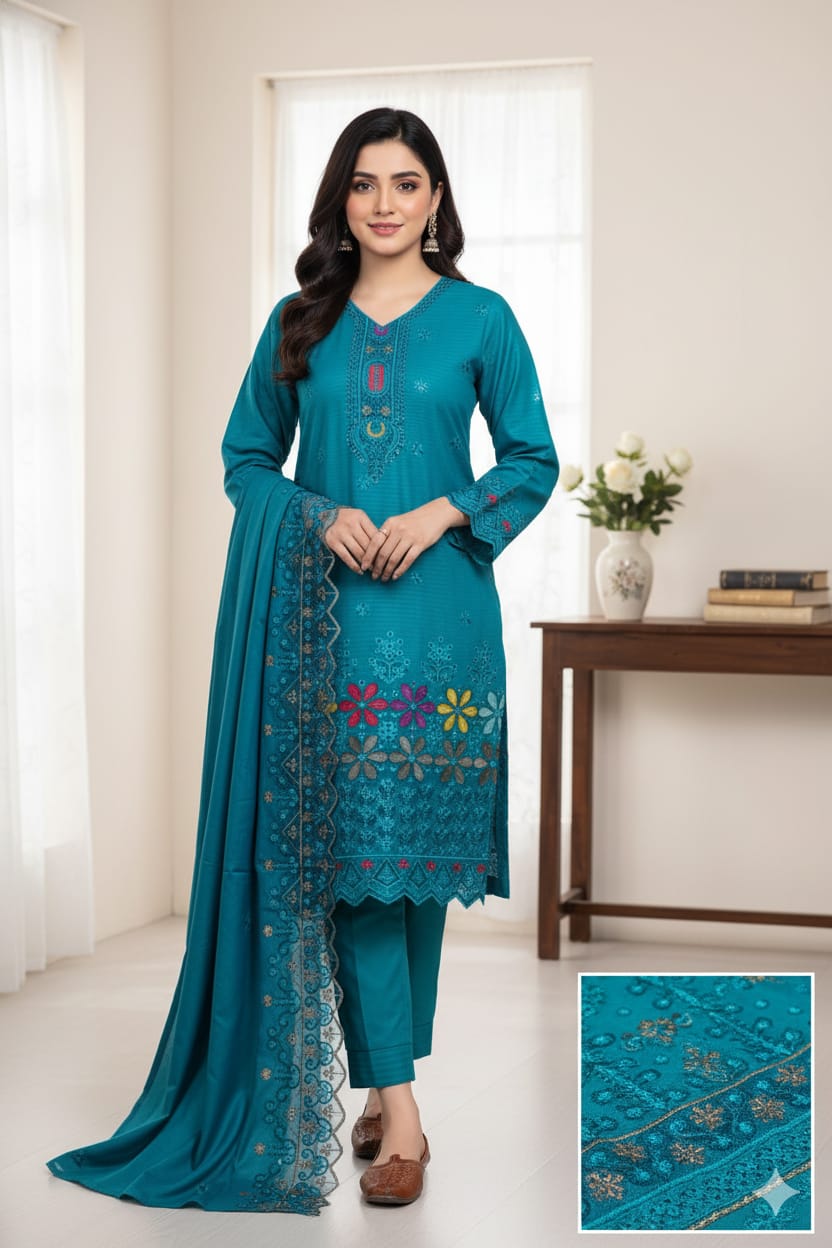winter Embroided Damman Booring 3 piece (zink)
