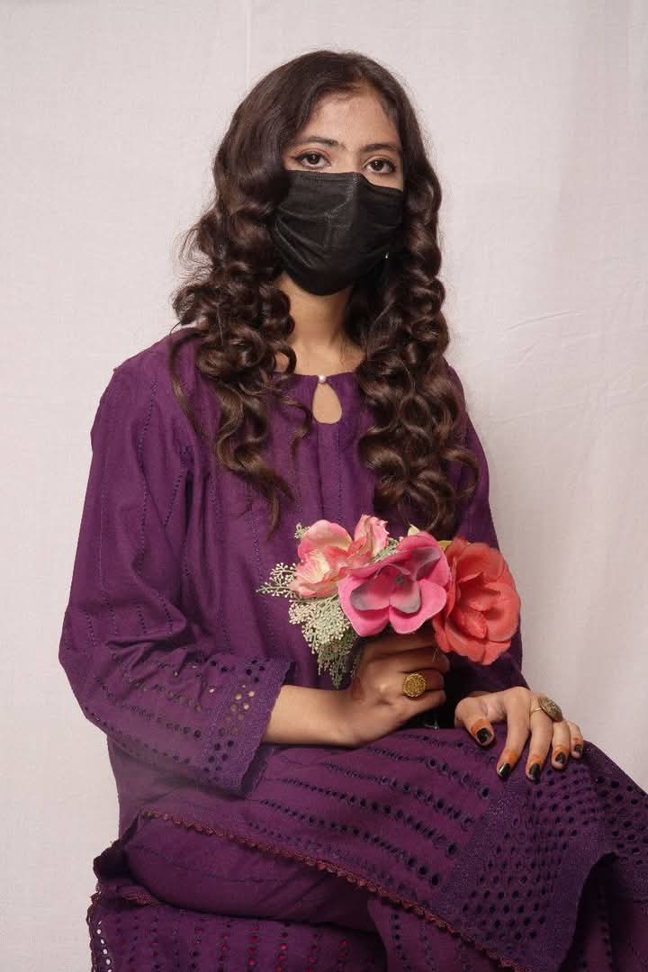 Ready to wear Boring plus embroidery Purple 2 piece BRD5