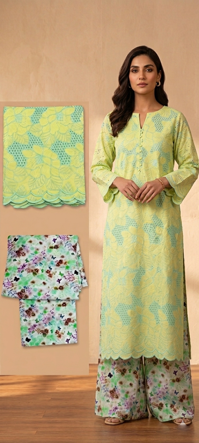 Unstithed Chicken booring shirt with printed trouser sky (y) D14