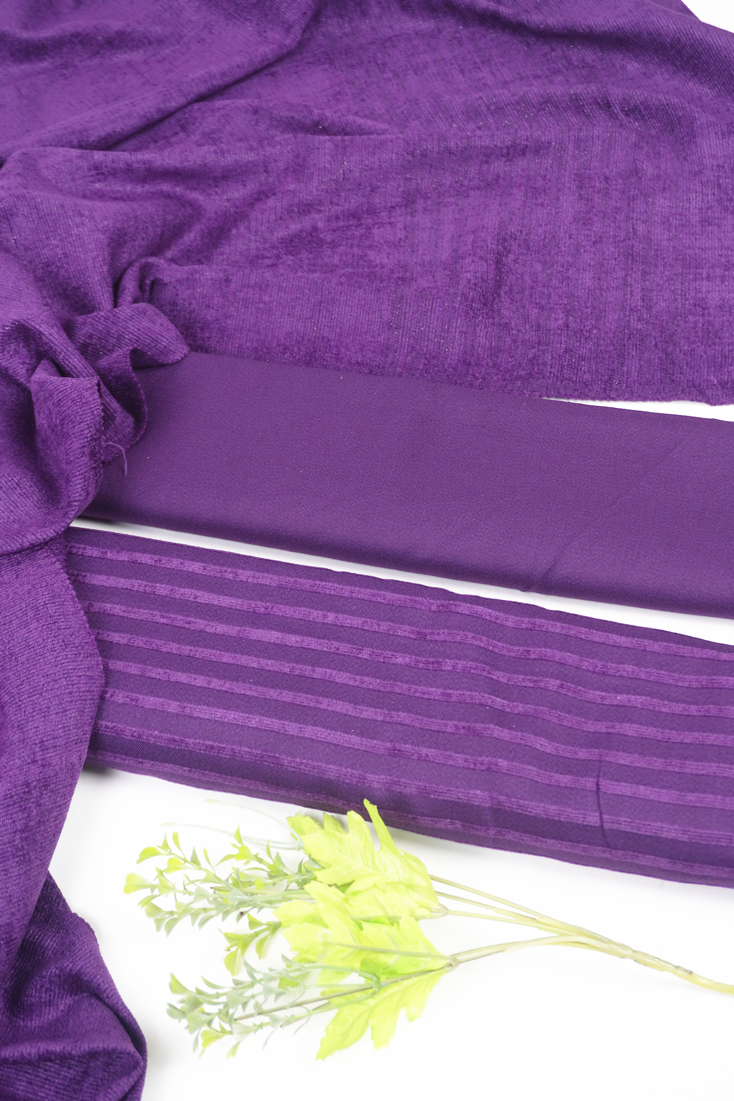 winter wool velvet shawl 3 piece (purple )
