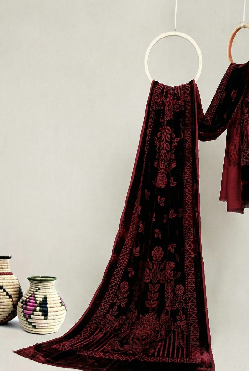 Winter Palachi shawl (maroon ) Ps3