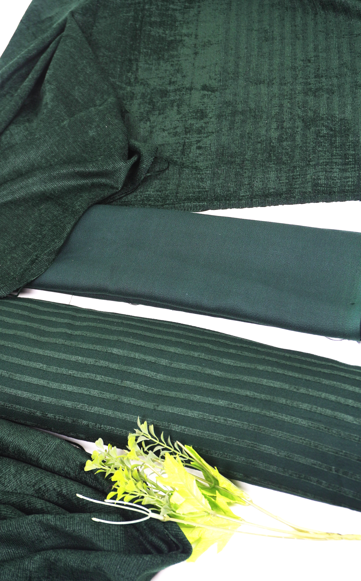 winter wool velvet shawl 3 piece (green )