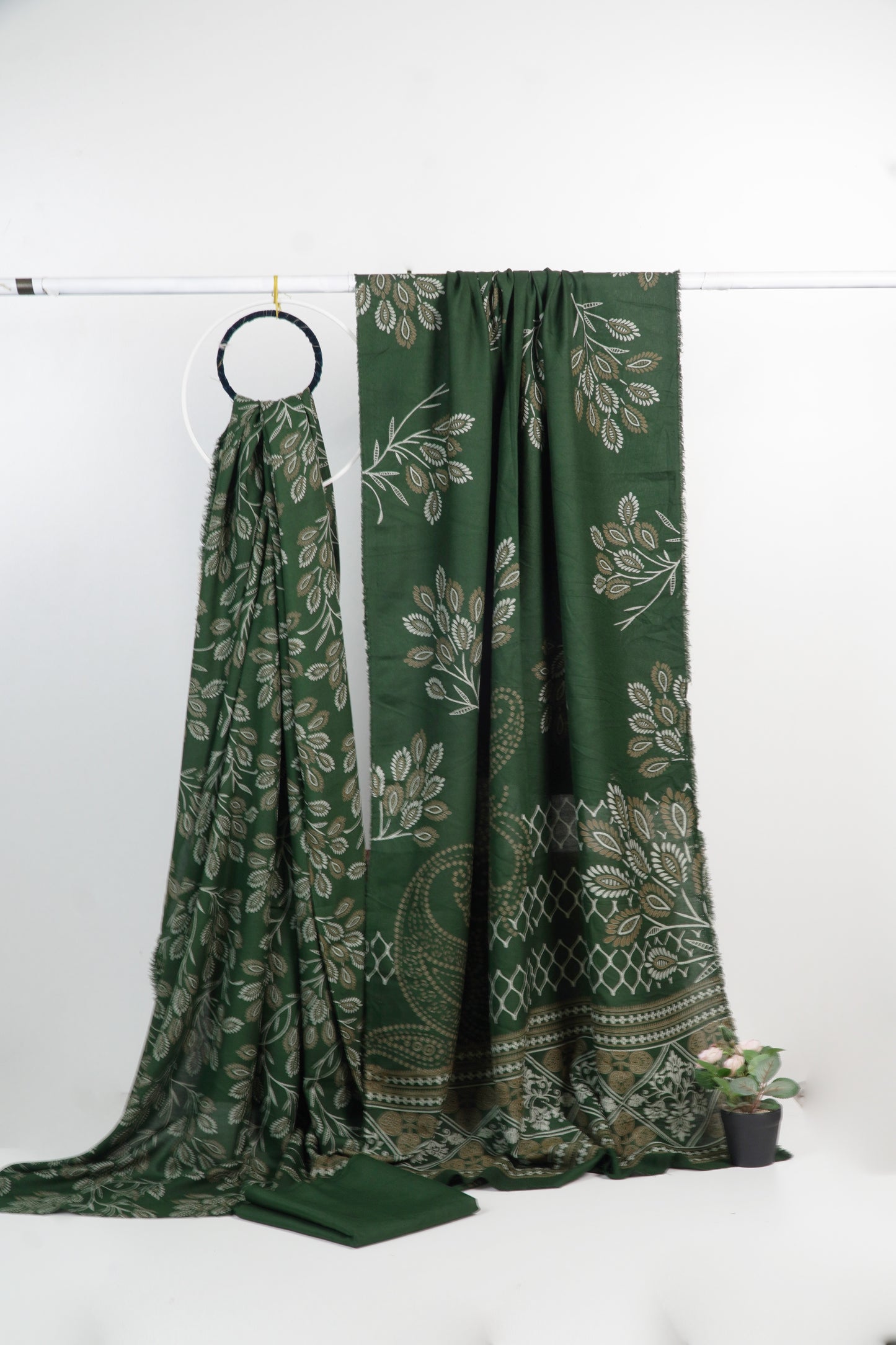 3Piece - Dhanak Lakhani Print Suit Classic (green )