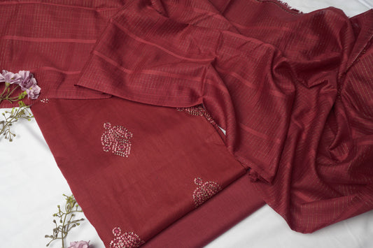 3 piece lawn Embroided shirt with zariline soft shawl RE5