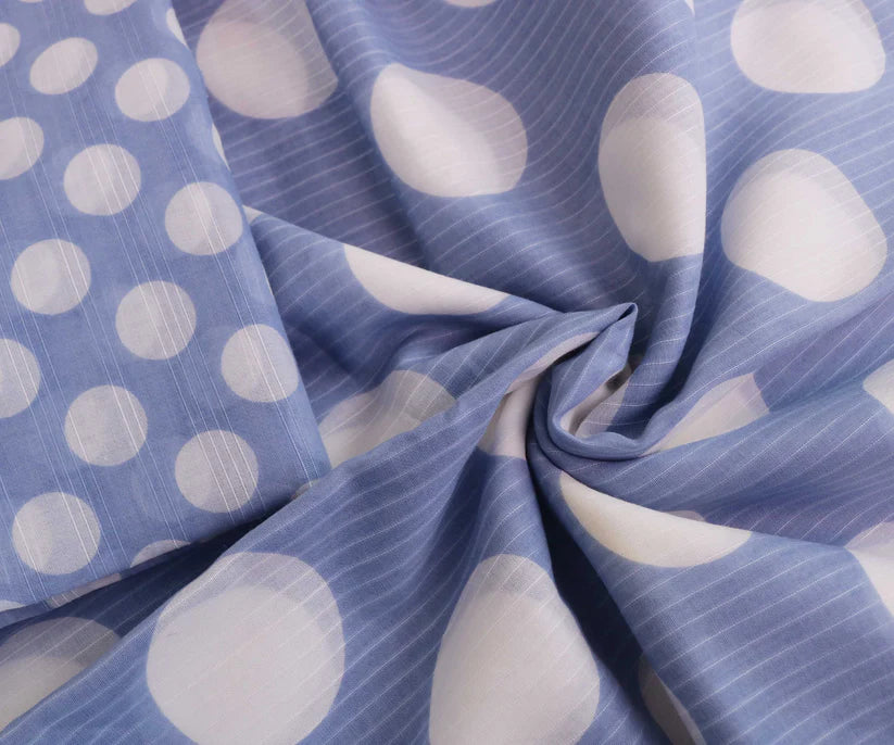 Dooriya Lawn Polka Dot Collection PDBLU