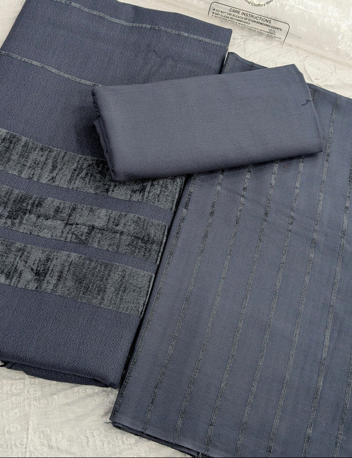ALPINE VELVET MARINA 3PC LUXURY WINTER GREY