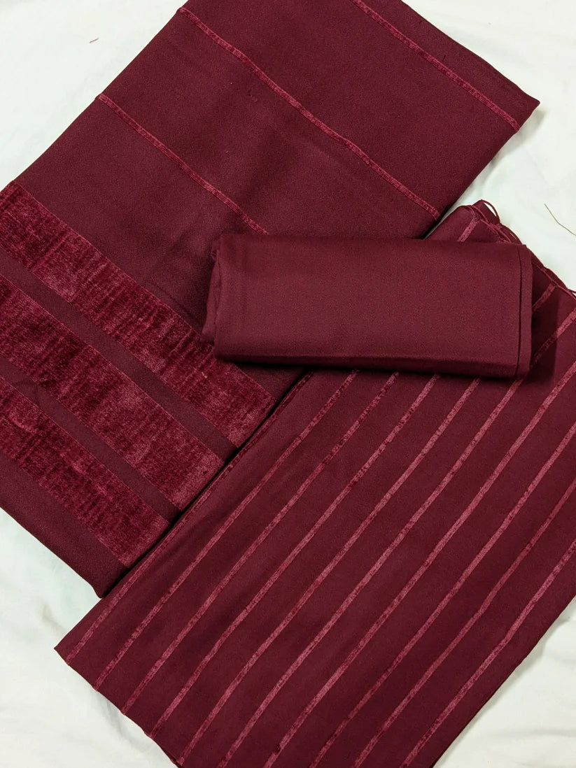 ALPINE VELVET MARINA 3PC LUXURY WINTER MAHROON