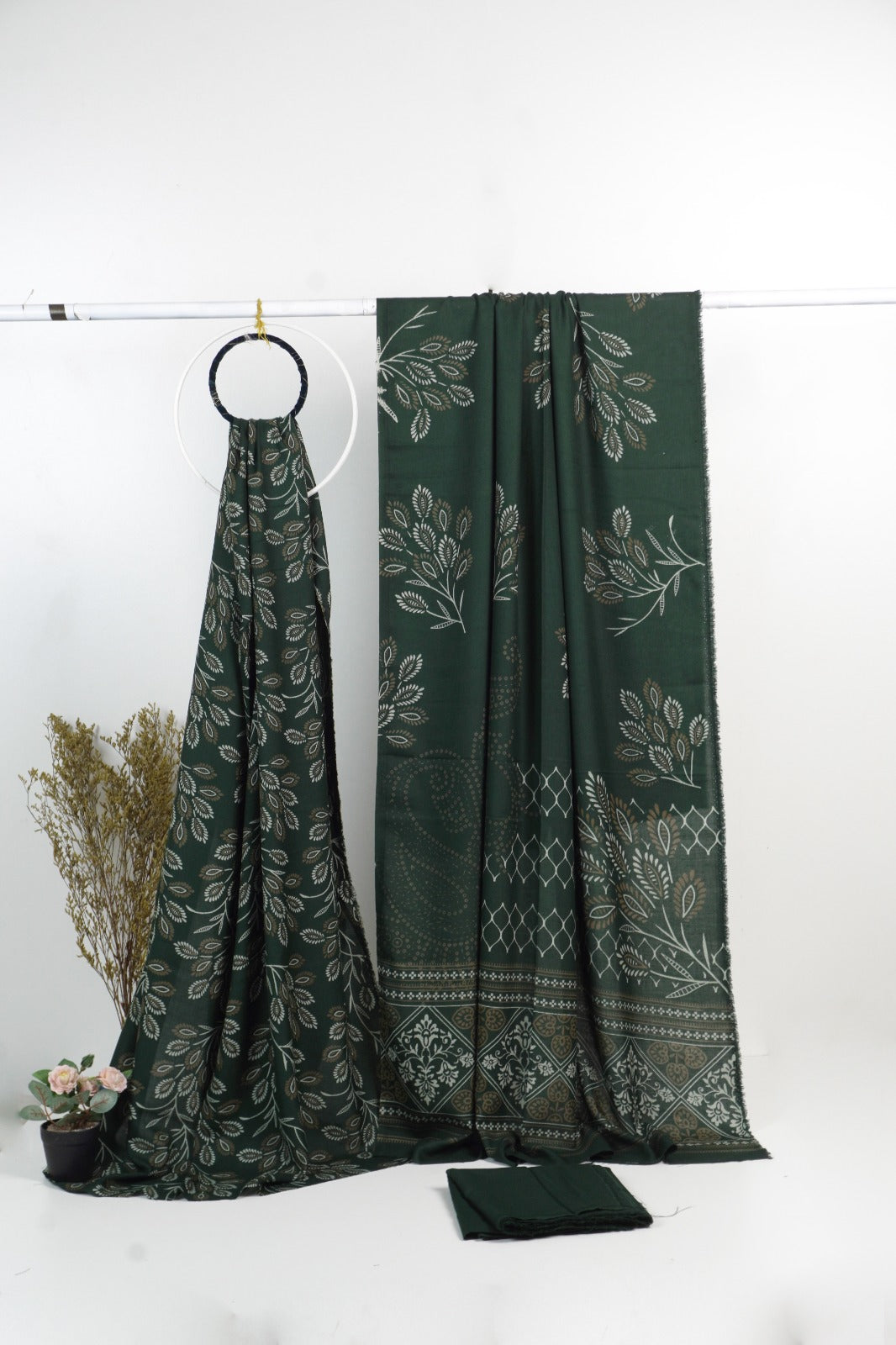 3Piece - Dhanak Lakhani Print Suit Classic (green )