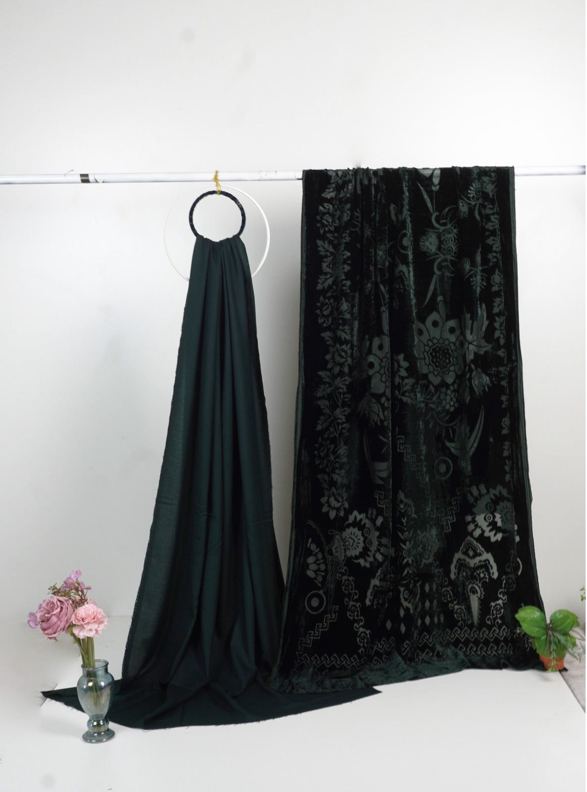 3 piece winter Palachi Shawl with Moon light Marina shirt and trouser (green ) CD