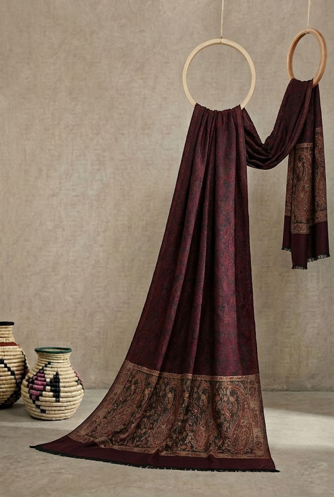 Acralic Pashmina shawl (purple )