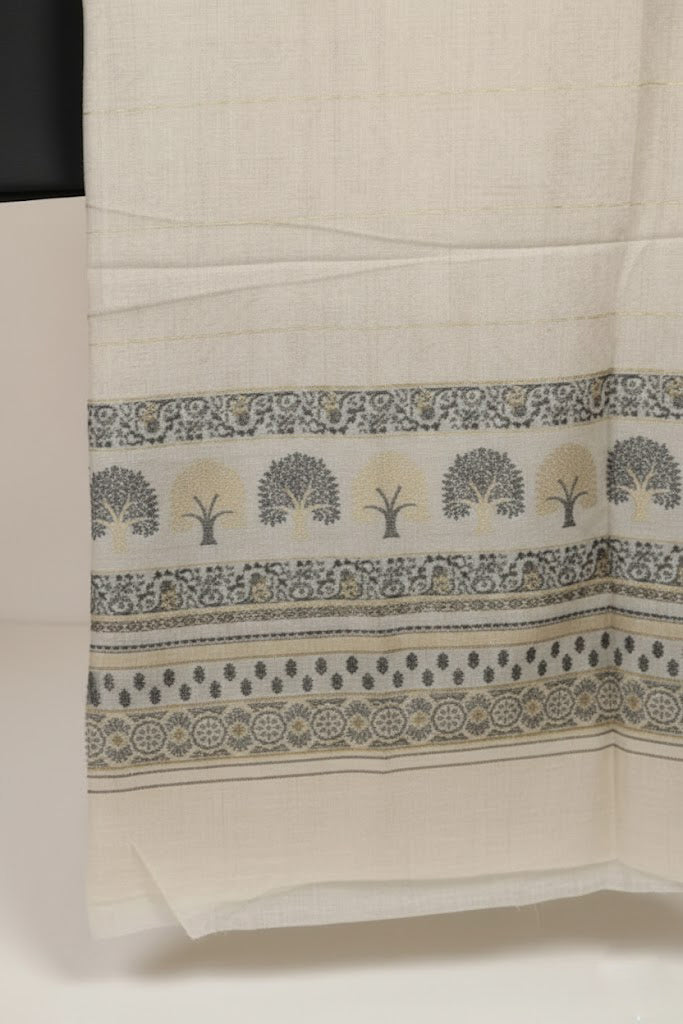 Lawn 3 piece with light weight skin Jacquard shawl ( black)