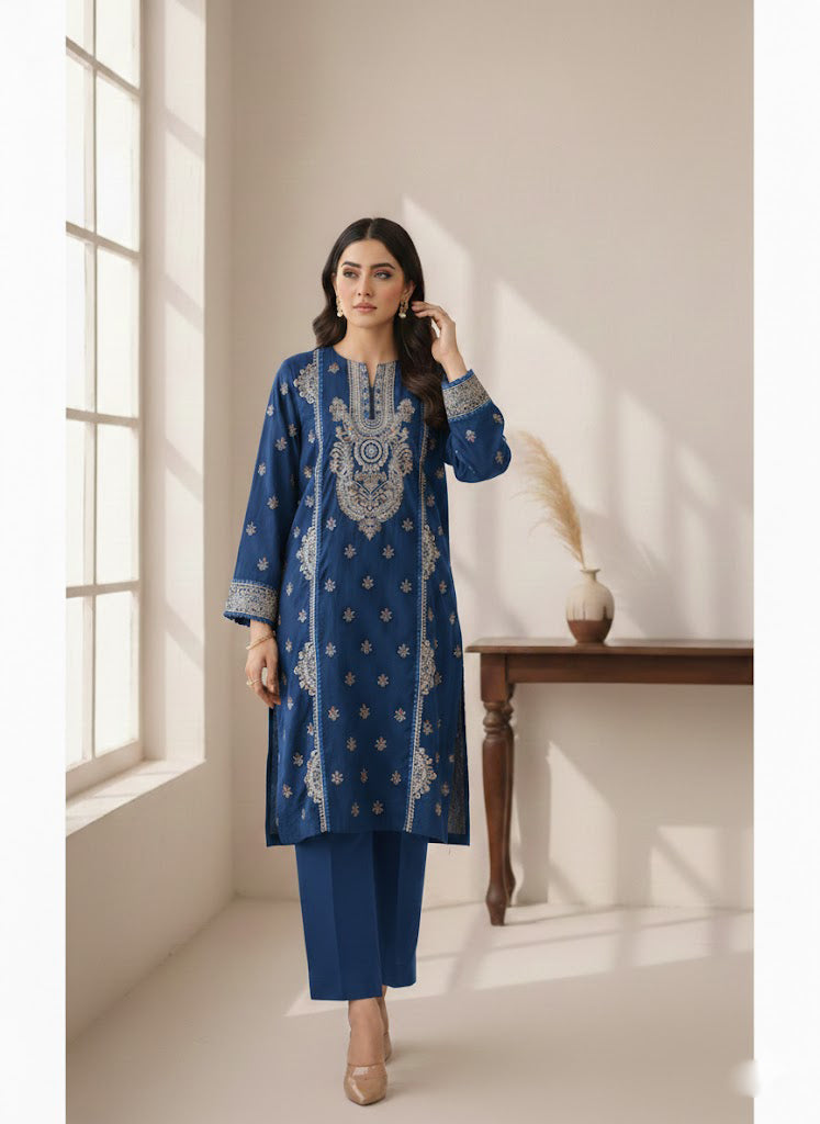 Breeze Embroided lawn 2 piece ROYAL BLUE