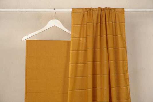 3 Piece doria lawn with banarsi shawl musturd BSL7