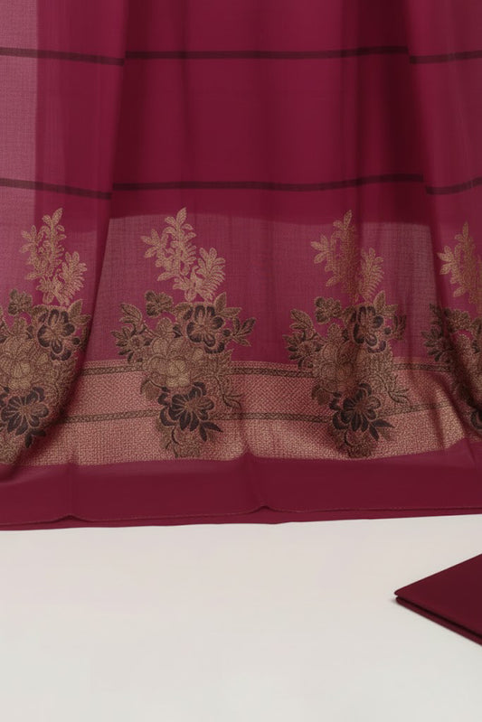 Lawn 3 piece with light weight Jacquard shawl   shooking