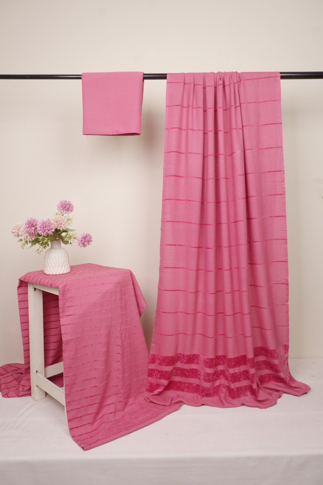 Alpine  Velvet line   3 PC Dhanak base  pink  color VT017