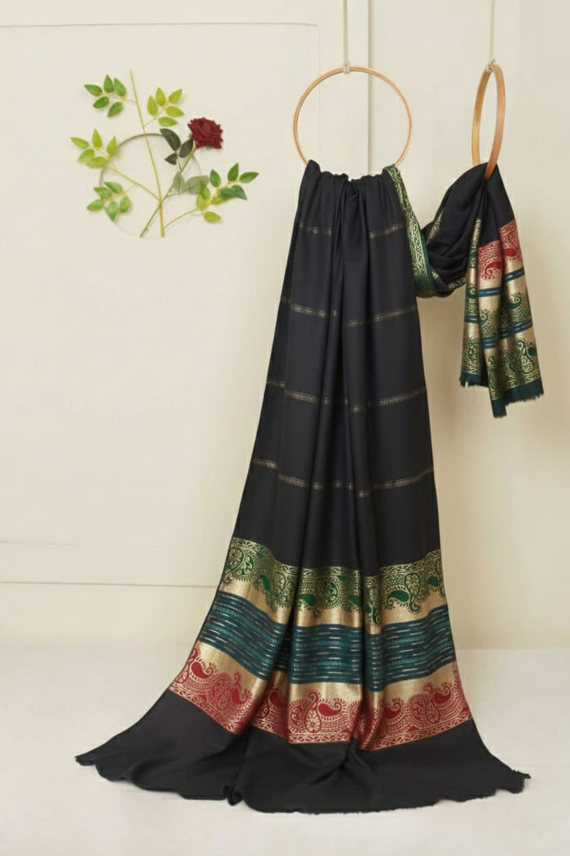 self jacquard pashmina shawl (multi )