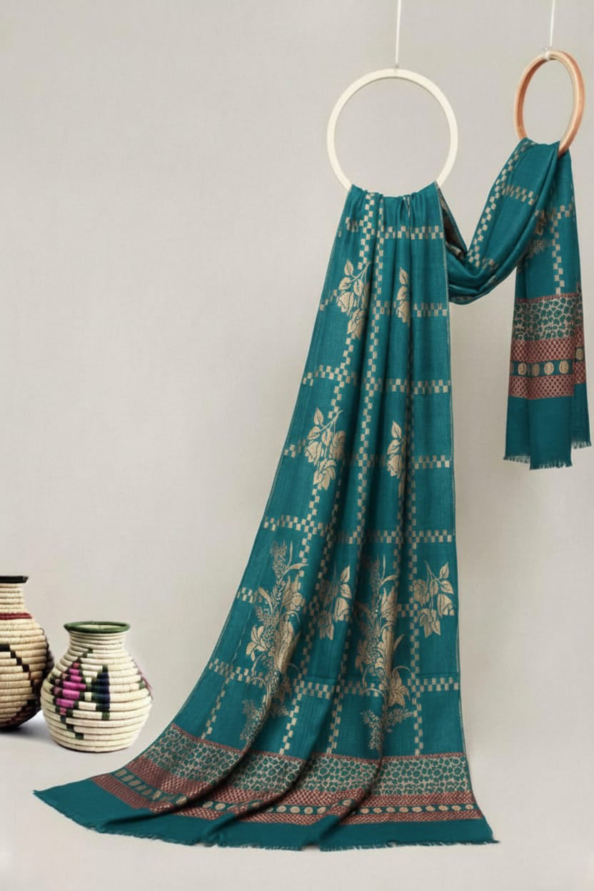 self jacquard pashmina shawl ( zink 1.1)