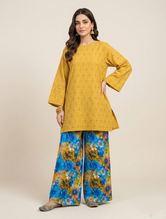 Unstithed Chicken booring shirt with printed trouser  Dhani  4   D28